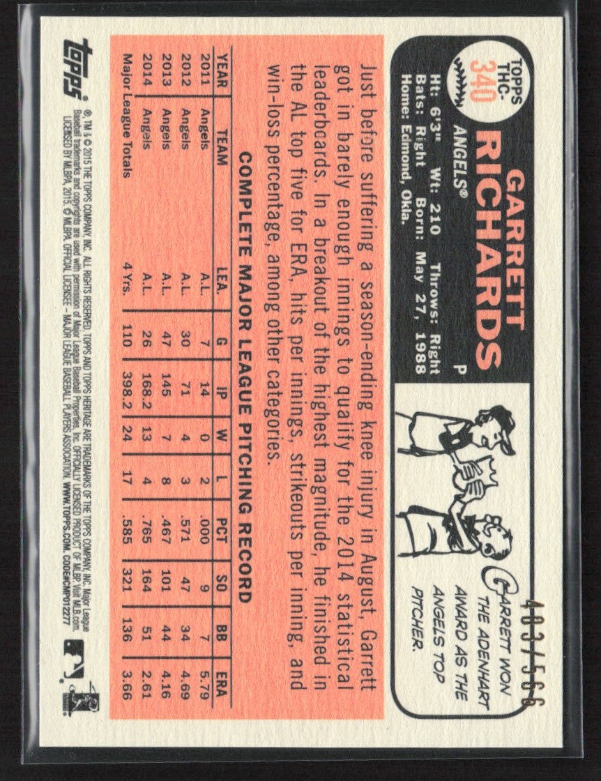 Garrett Richards 2015 Topps Heritage Chrome Refractor /566 #THC-340