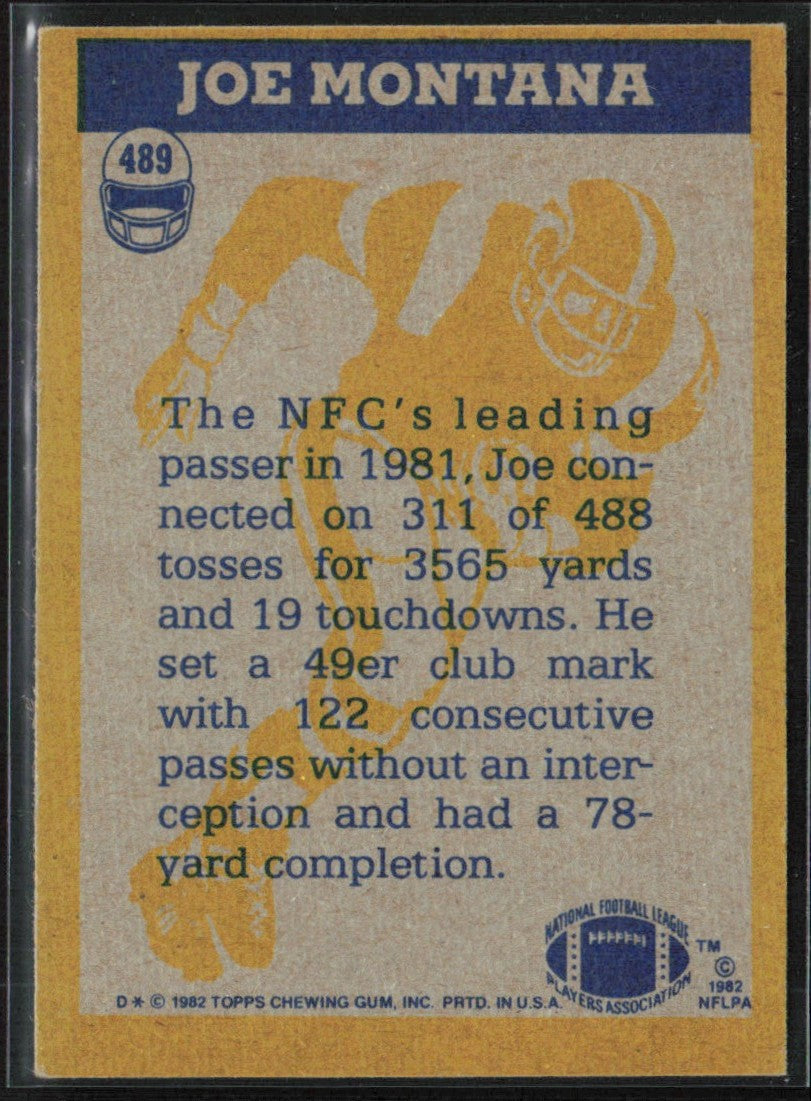 Joe Montana 1982 Topps In Action #489 San Francisco 49ers