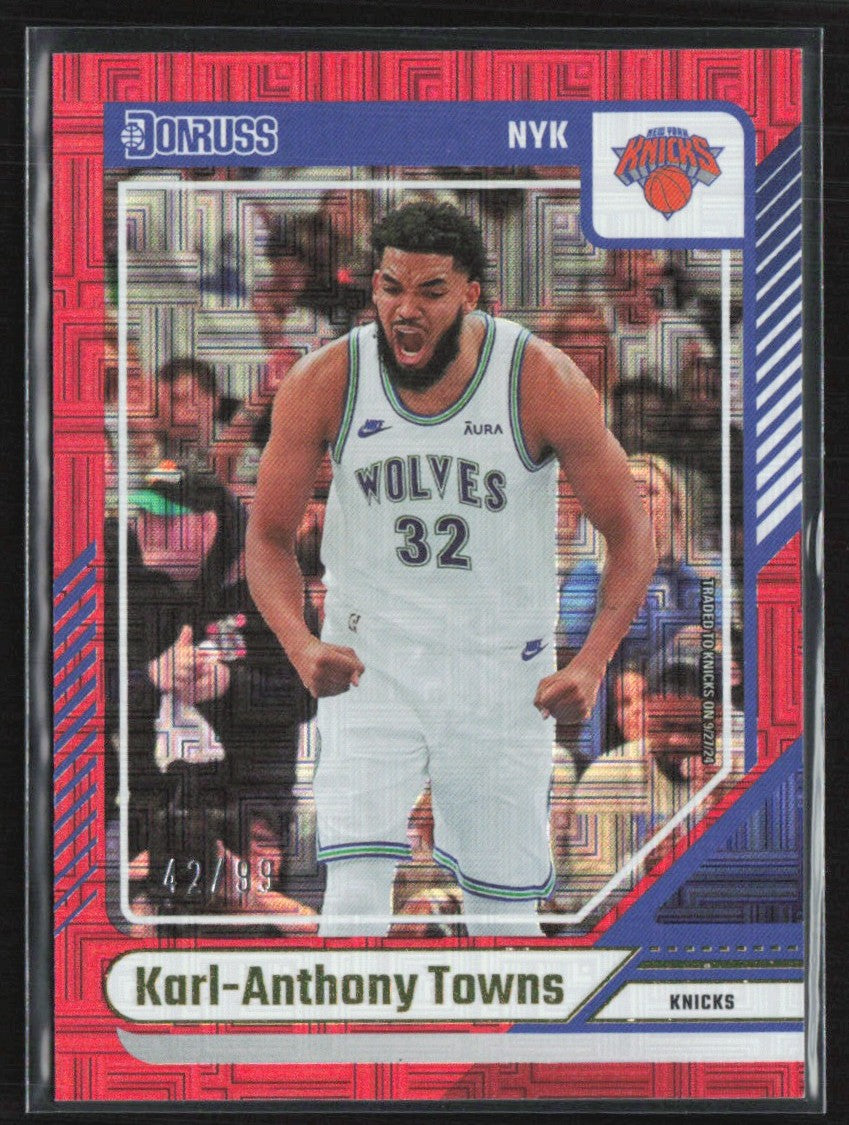 Karl-Anthony Towns 2024 Donruss Choice Red /99 #8 New York Knicks