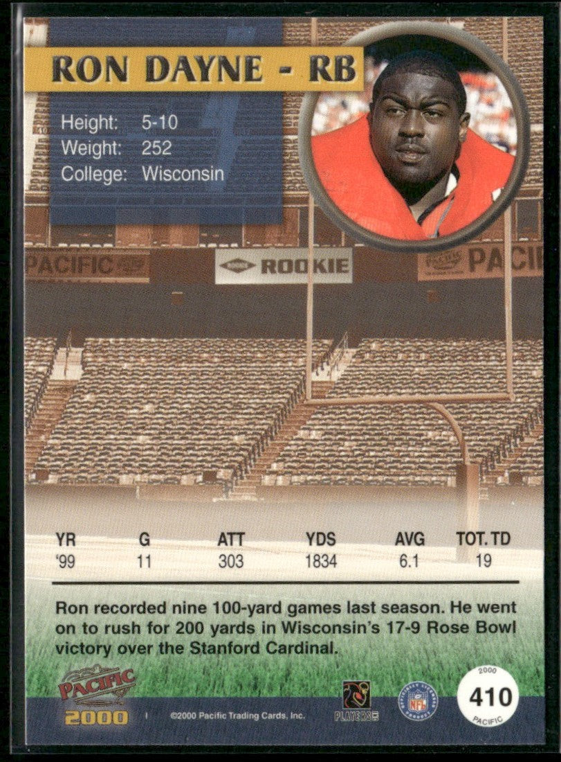 Ron Dayne 2000 Pacific RC #410 Wisconsin Badgers