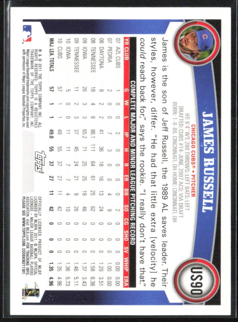 James Russell 2011 Topps Update Diamond Anniversary #US90 Chicago Cubs