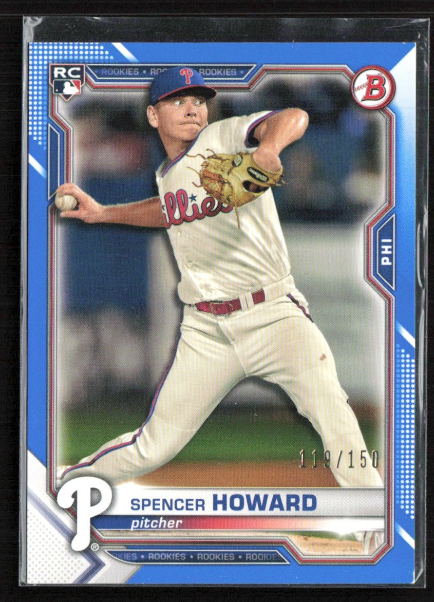 Spencer Howard 2021 Bowman Blue /150 #16 Philadelphia Phillies