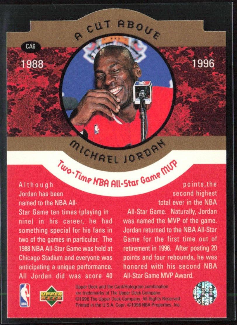 Michael Jordan 1996 Upper Deck A Cut Above #CA6 Chicago Bulls