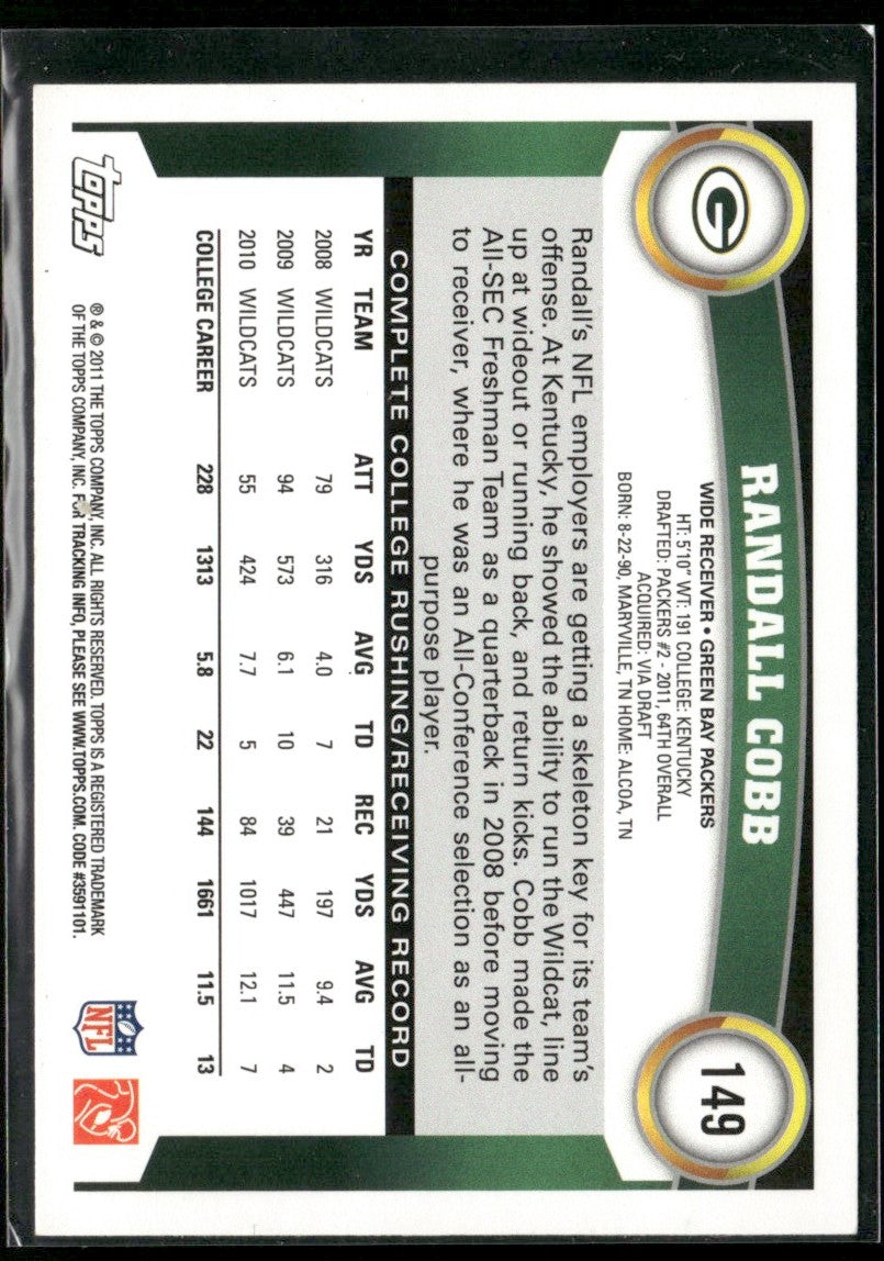 Randall Cobb 2011 Topps RC #149 Green Bay Packers