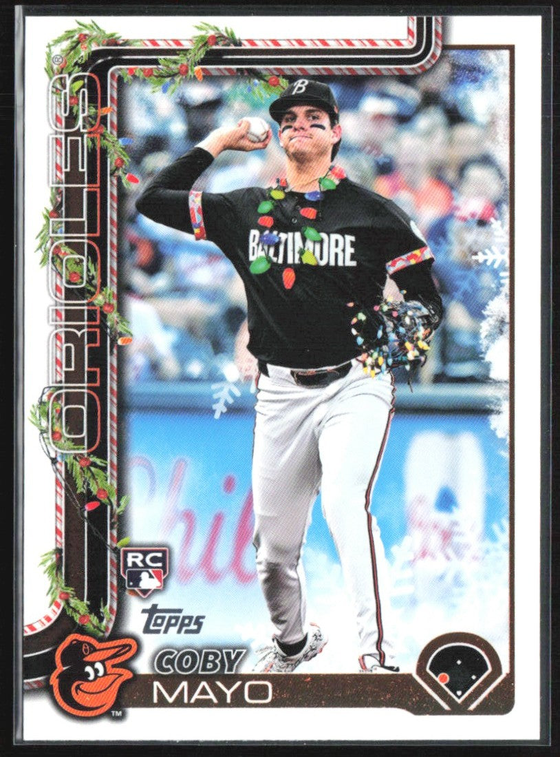 Coby Mayo 2025 Topps Holiday Christmas Lights SP RC #H118 Baltimore Orioles
