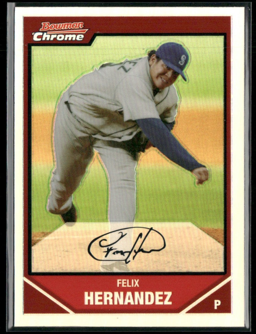 Felix Hernandez 2007 Bowman Chrome Refractor #162 Seattle Mariners
