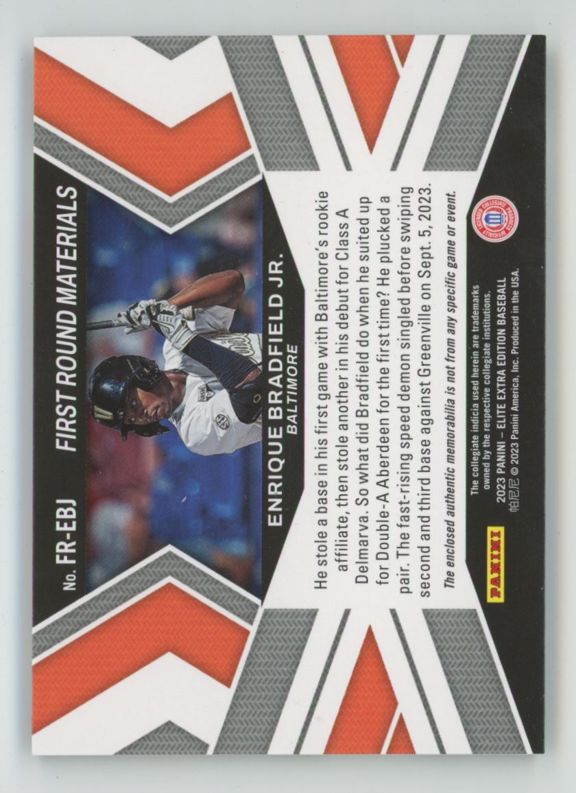 Enrique Bradfield Jr. 2023 Elite Extra Edition Jersey #FR-EBJ
