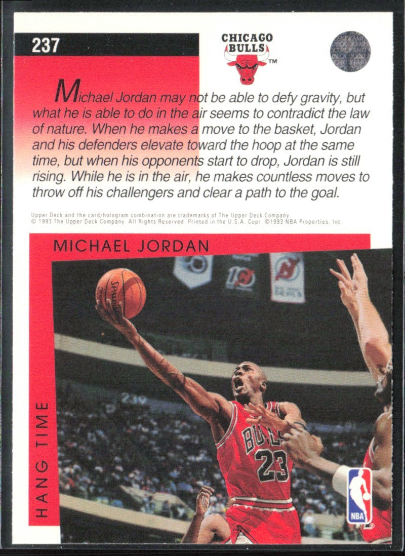 Michael Jordan 1993 Upper Deck NBA Signature Moves #237 Chicago Bulls