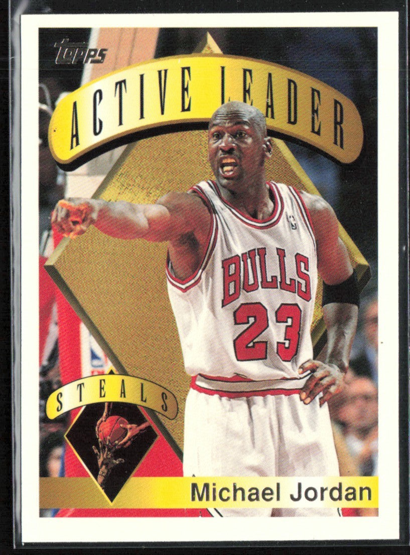 Michael Jordan 1995 Topps Active Leader Steals #4 Chicago Bulls
