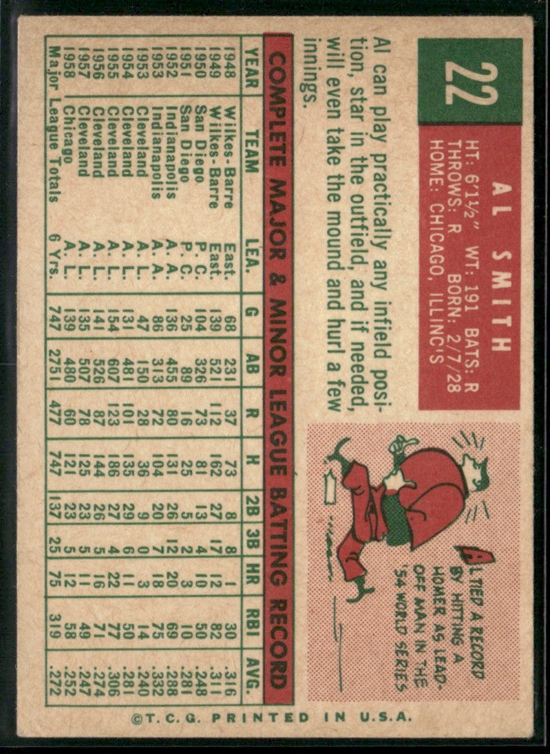 Al Smith 1959 Topps #22 Chicago White Sox