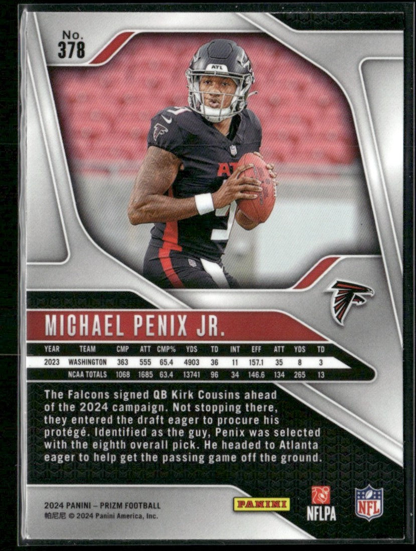Michael Penix Jr. 2024 Panini Prizm RC #378 Atlanta Falcons