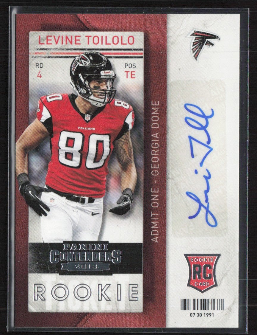 Levine Toilolo 2013 Panini Contenders RC AUTO #160 Atlanta Falcons