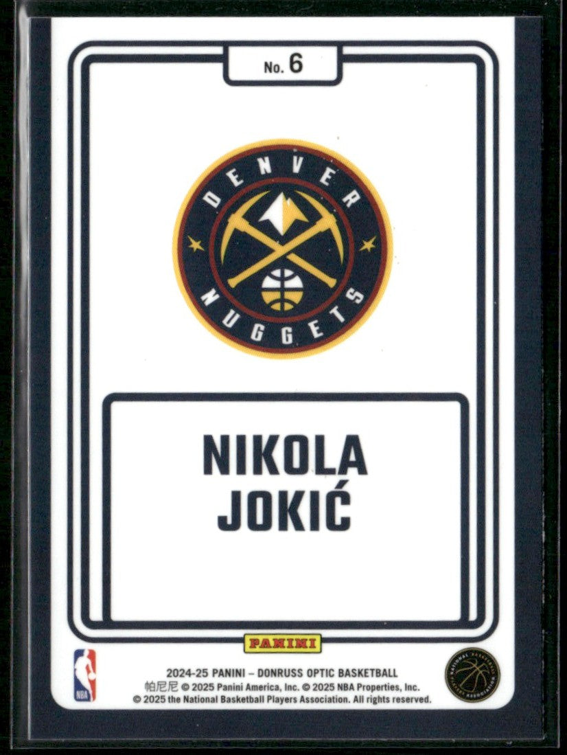 Nikola Jokic 2024 Donruss Optic Winner Stays #6 Denver Nuggets