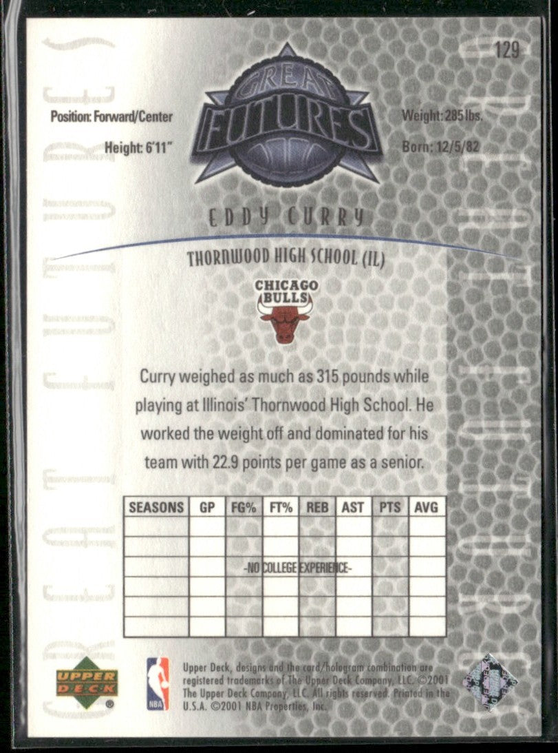 Eddy Curry 2000 Upper Deck Legends RC /500 #129 Chicago Bulls