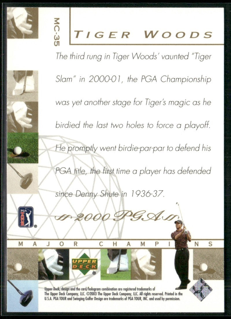 Tiger Woods 2003 Upper Deck Major Champions #MC-35