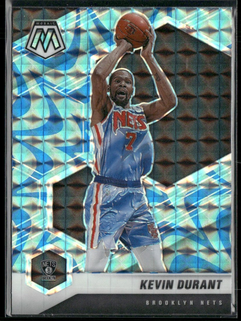 Kevin Durant 2020 Panini Mosaic Reactive Blue #7 Brooklyn Nets