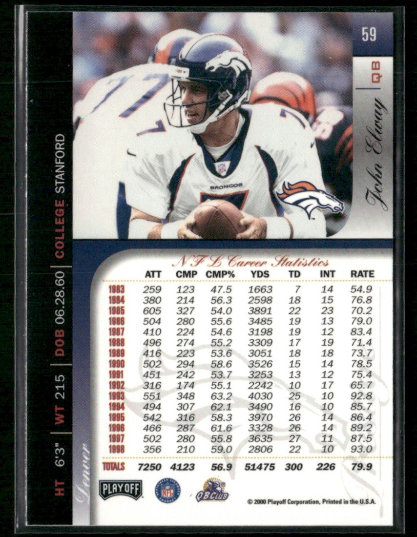 John Elway 2000 Playoff Prestige #59 Denver Broncos