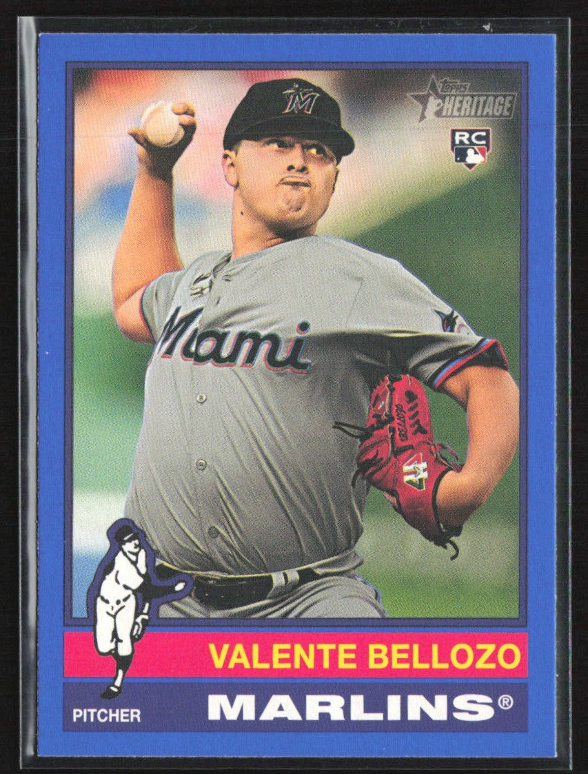 Valente Bellozo 2025 Topps Heritage Dark Blue RC #216 Miami Marlins