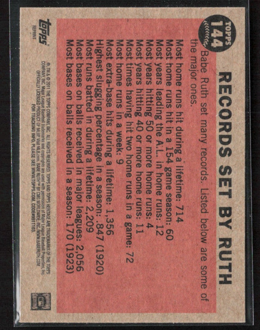 Babe Ruth/Farewell Speech 2011 Topps Heritage #144 New York Yankees