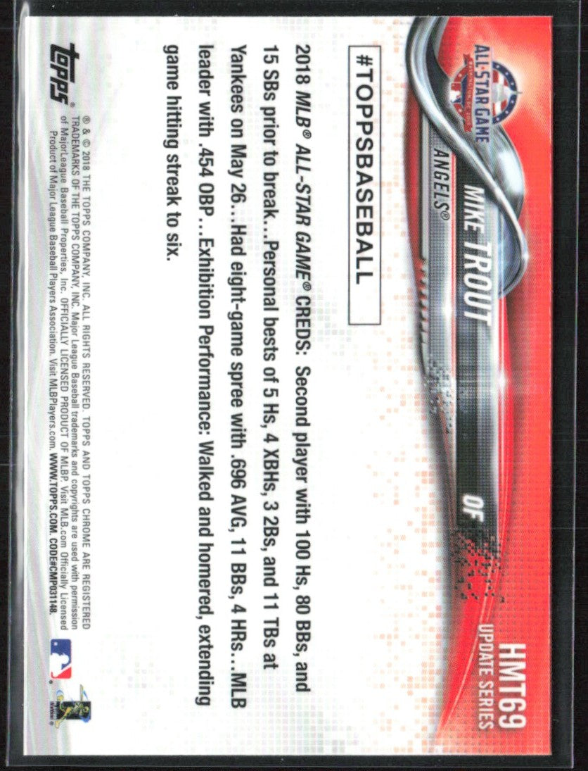 Mike Trout 2018 Topps Chrome Update #HMT69 Los Angeles Angels