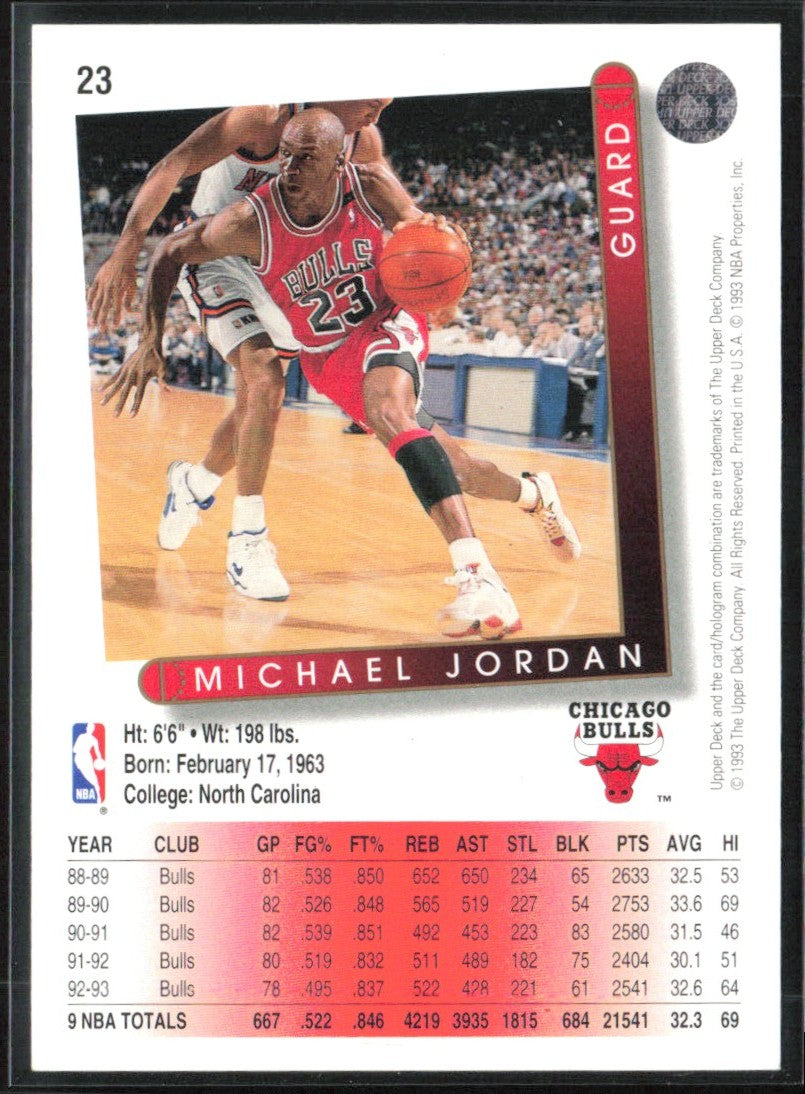 Michael Jordan 1993 Upper Deck #23 Chicago Bulls