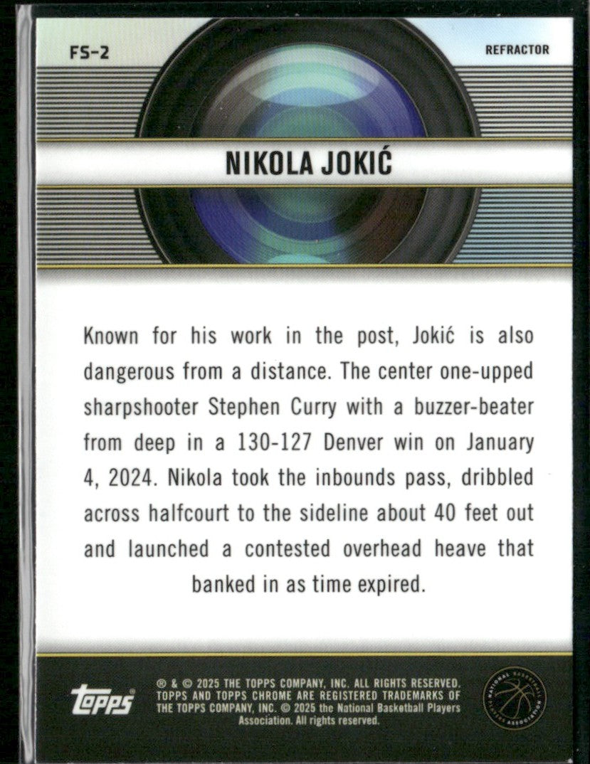 Nikola Jokic 2024 Topps Chrome Film Study Refractor #FS-2 Denver Nuggets
