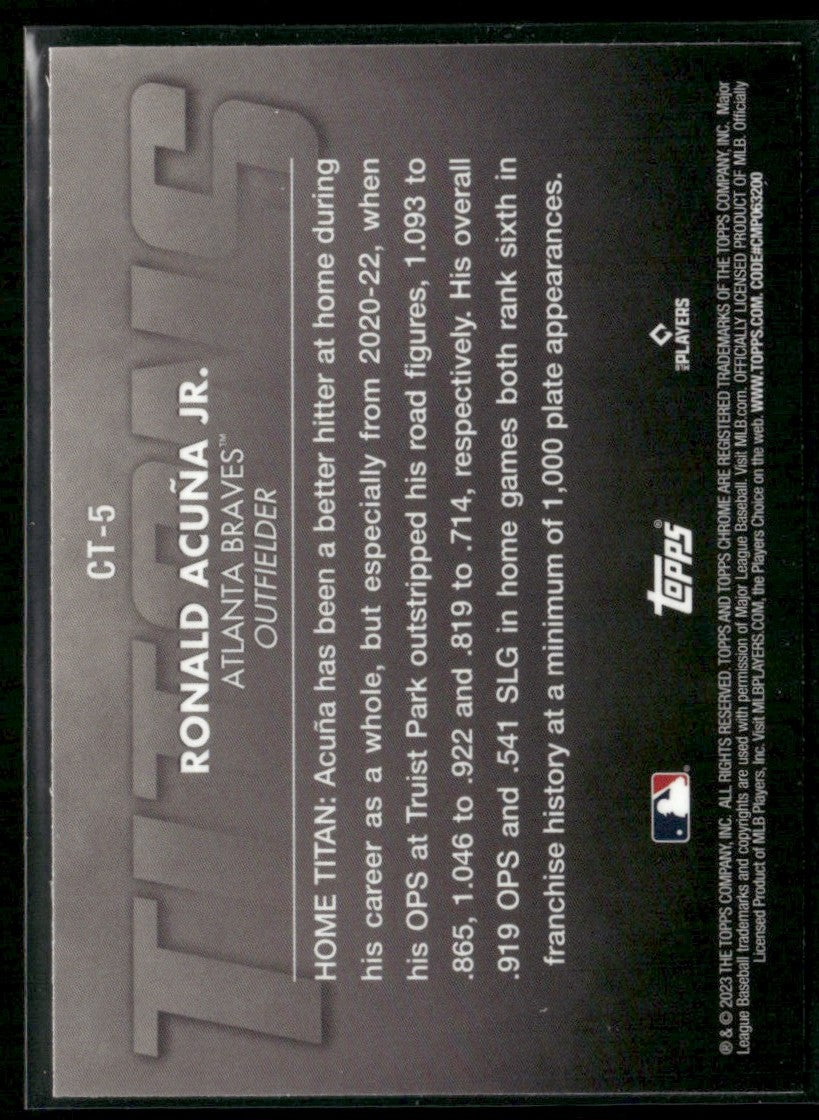 Ronald Acuna Jr. 2023 Topps Chrome Titans #CT-5 Atlanta Braves
