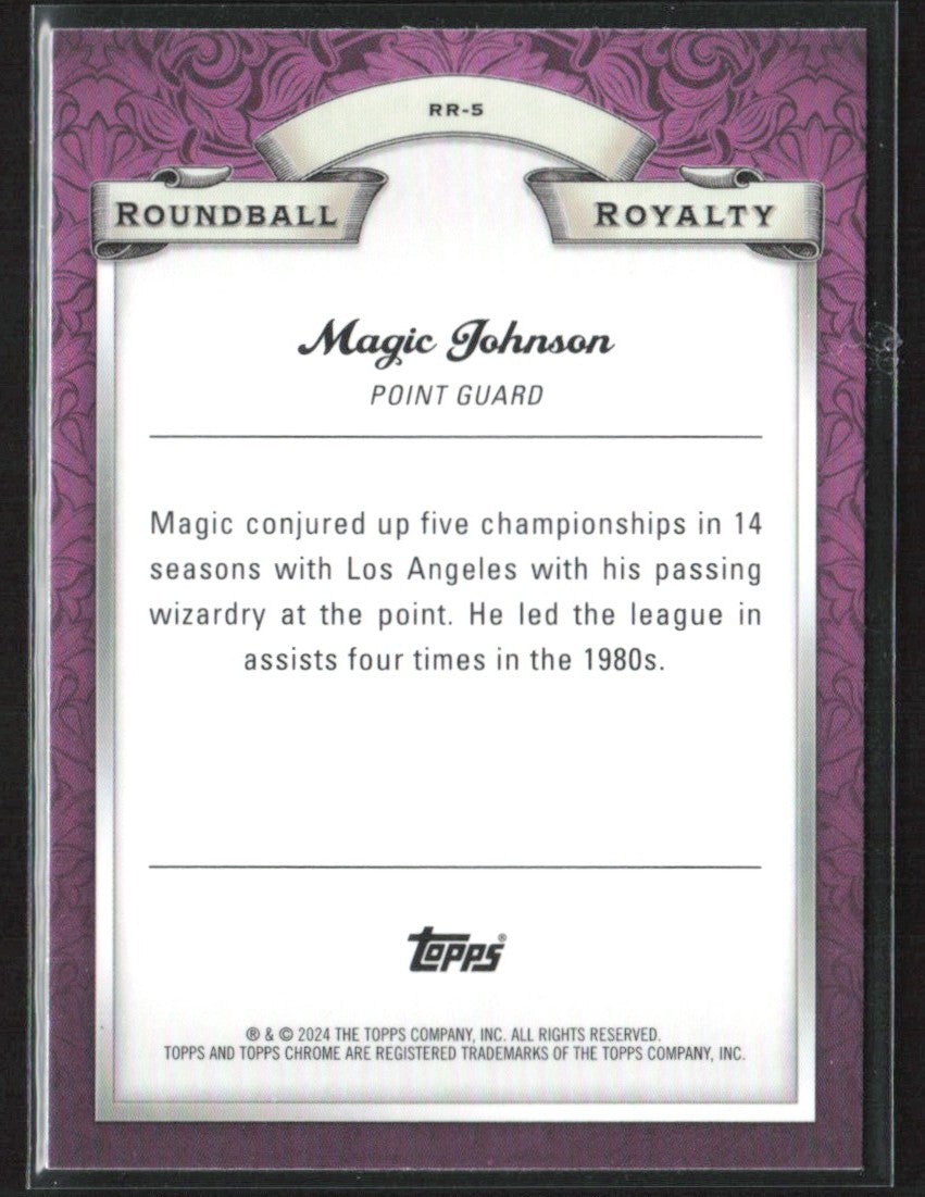 Magic Johnson 2023 Topps Chrome Roundball Royalty #RR-5 Los Angeles Lakers