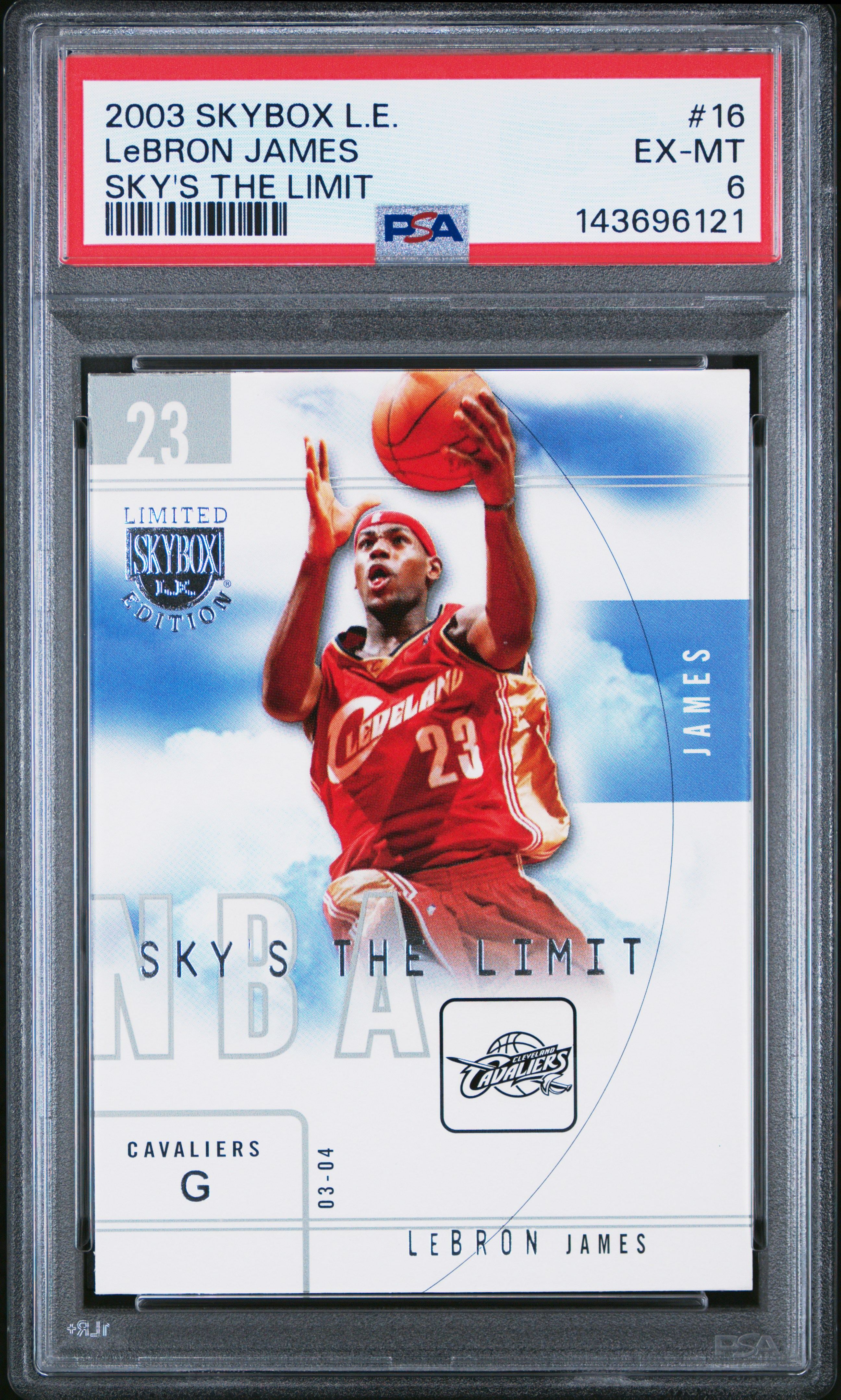 Lebron James 2003 Skybox L.E. Sky's the Limit RC psa 6 #16 Cleveland Cavaliers
