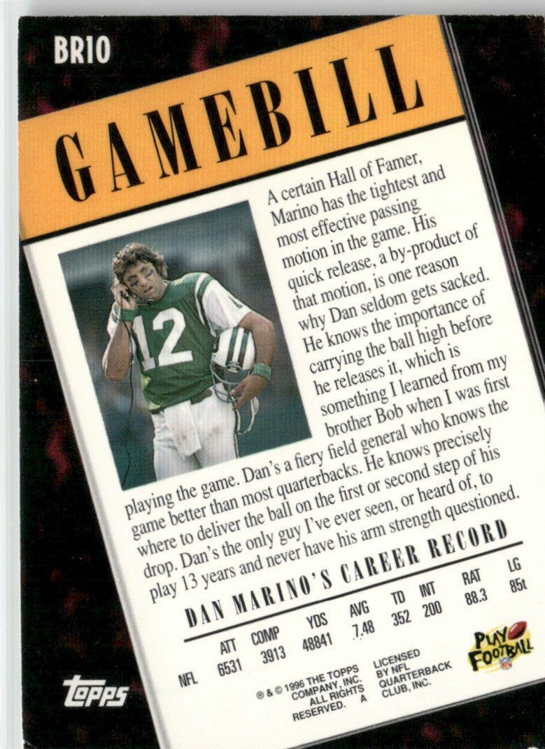 Dan Marino 1996 Topps Broadway Review Gamebill #BR10 Miami Dolphins