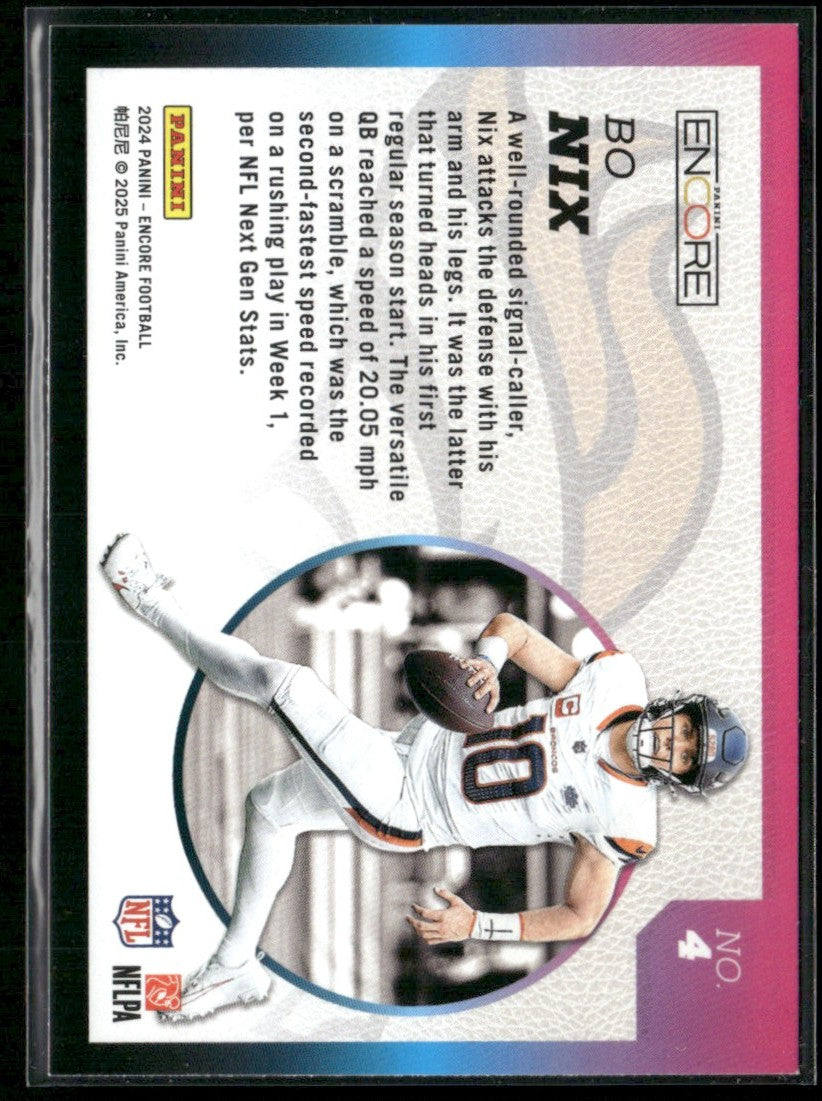 Bo Nix 2025 Panini Rookies & Stars Aurora RC #4 Denver Broncos