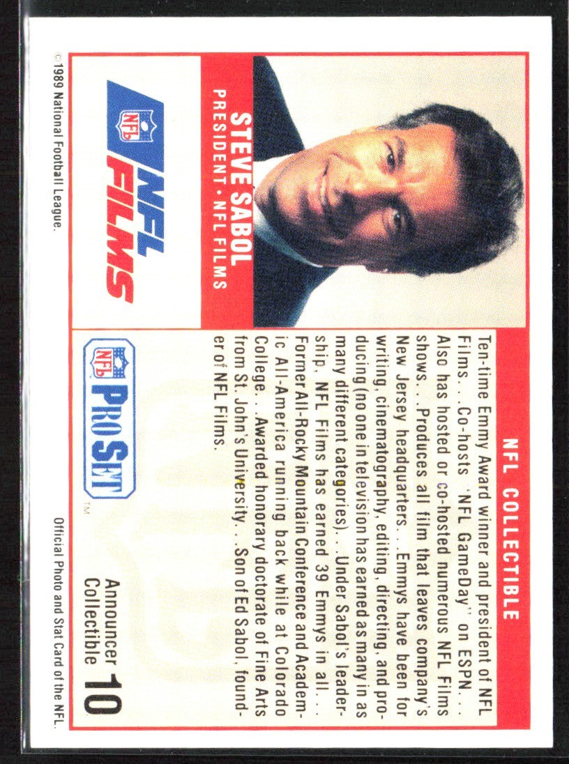 Steve Sabol 1989 Pro Set Announcers #10