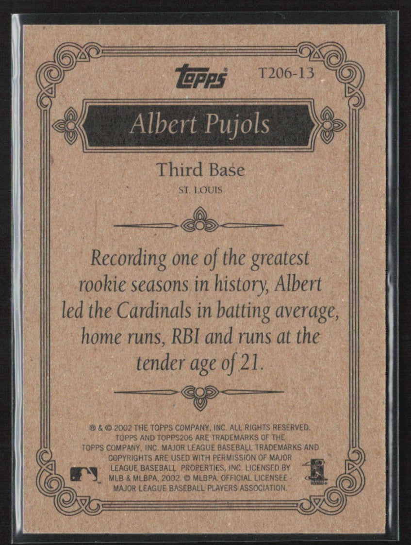 Albert Pujols 2002 Topps 206 #T206-13 St. Louis Cardinals