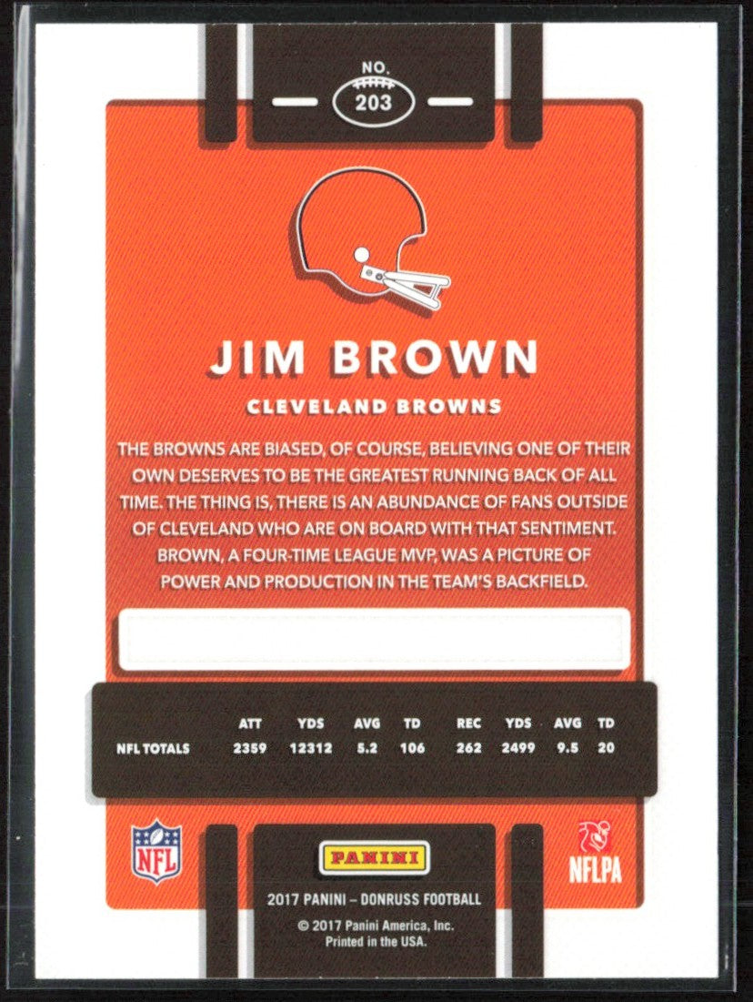 Jim Brown 2017 Donruss Press Proof Red #203 Cleveland Browns