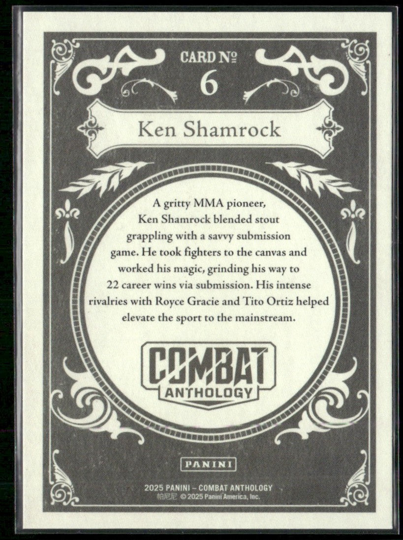 Ken Shamrock 2025 Panini Combat Anthology Golden Age #6