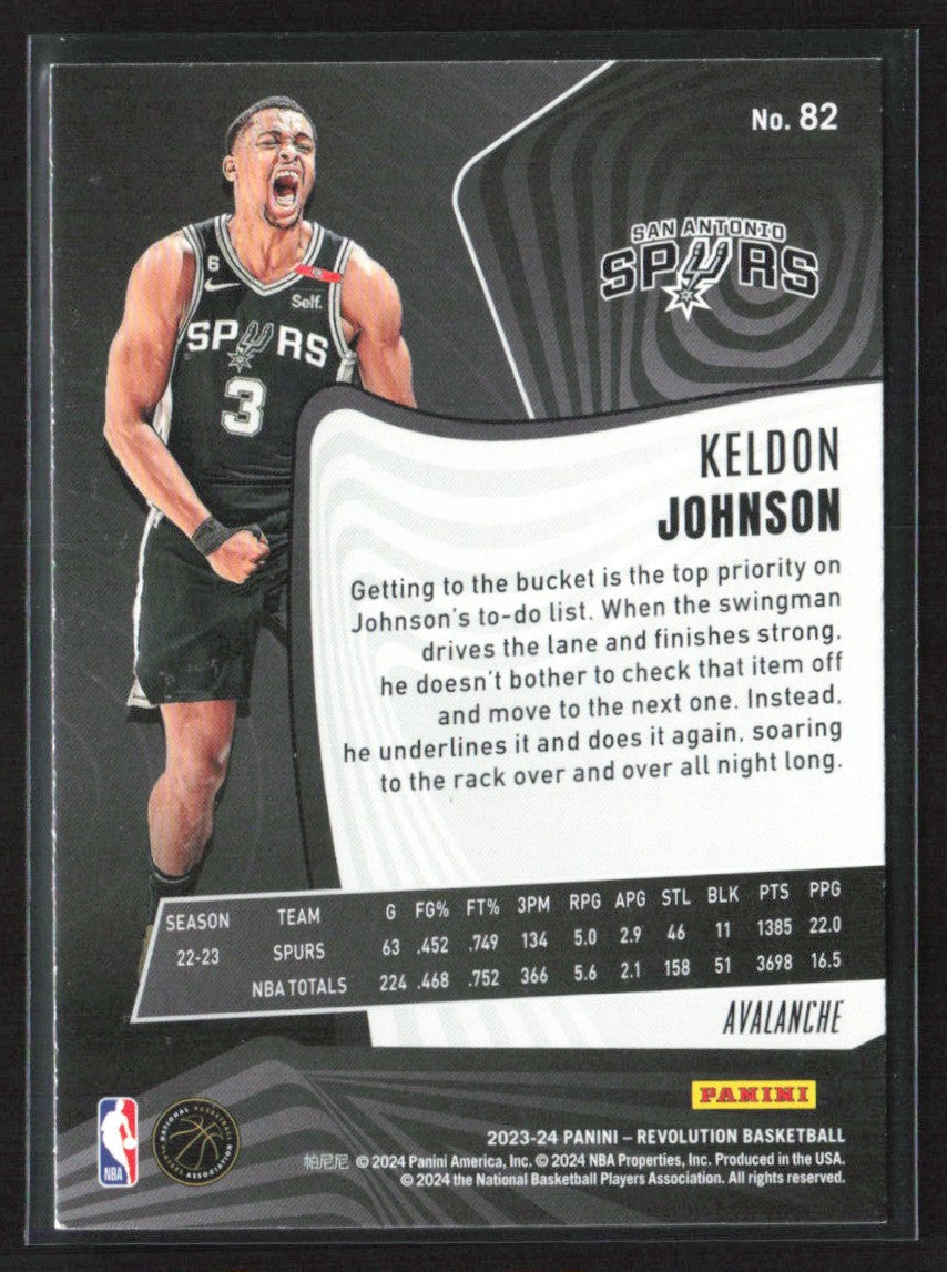 Keldon Johnson 2023 Panini Revolution Avalanche #82 San Antonio Spurs