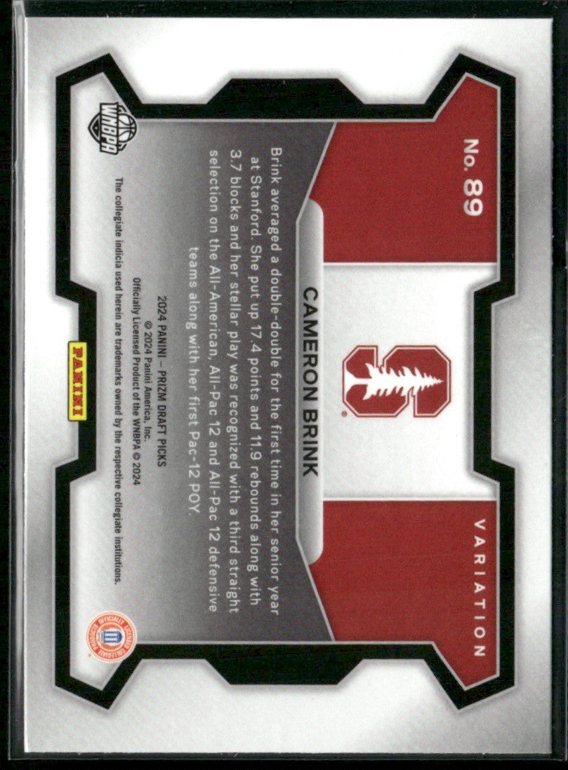 Cameron Brink 2024 Panini Prizm Draft Picks Variation RC #Stanford Cardinals