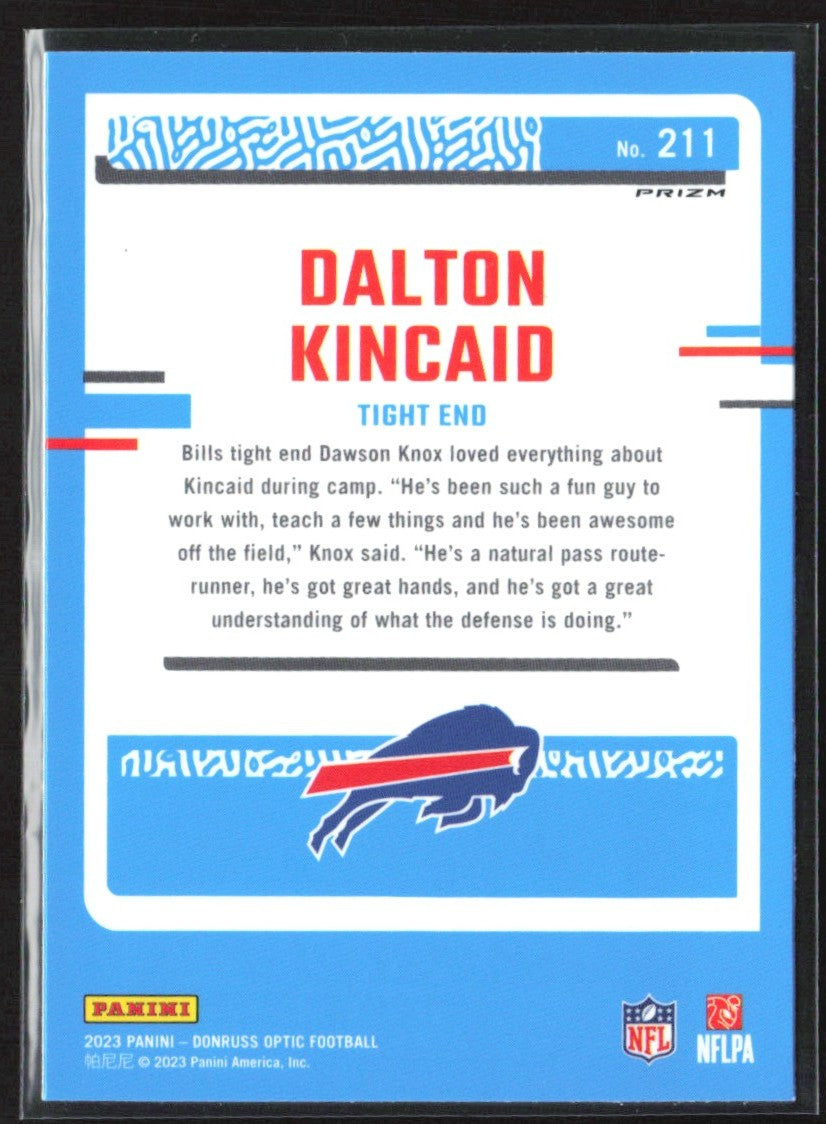 Dalton Kincaid 2023 Donruss Optic Green Hyper RC #211 Buffalo Bills