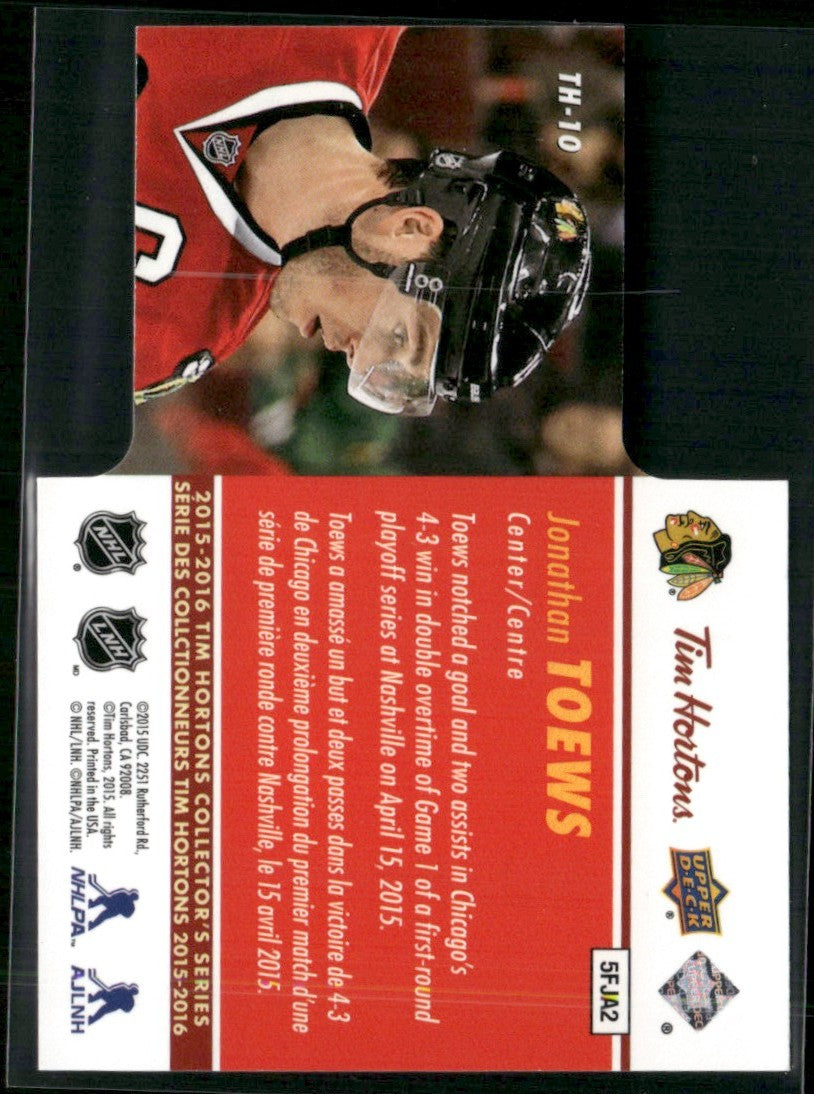 Jonathan Toews 2015 Upper Deck Tim Hortons Die Cuts #TH-10 Chicago Blackhawks