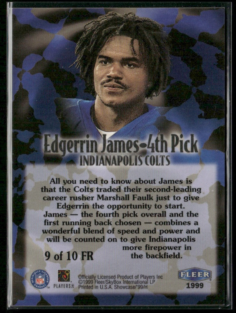 Edgerrin James 1999 Fleer Flair Showcase 1st Rounders RC #9FR Indianapolis Colts