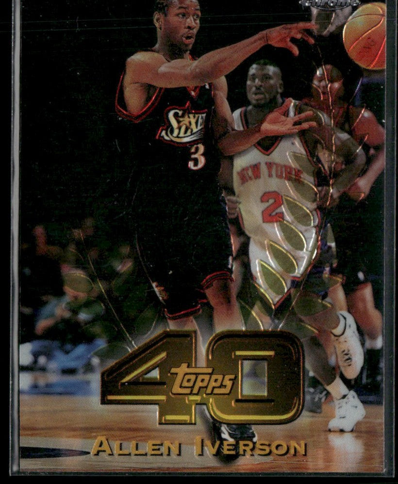 Allen Iverson 1997 Topps Chrome 40 #T40-22 Philadelphia 76ers
