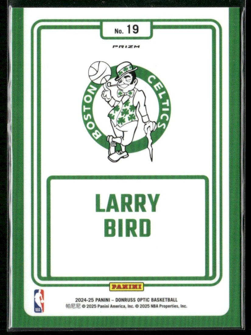Larry Bird 2024 Donruss Optic Winner Stays Purple Prizm #19 Boston Celtics