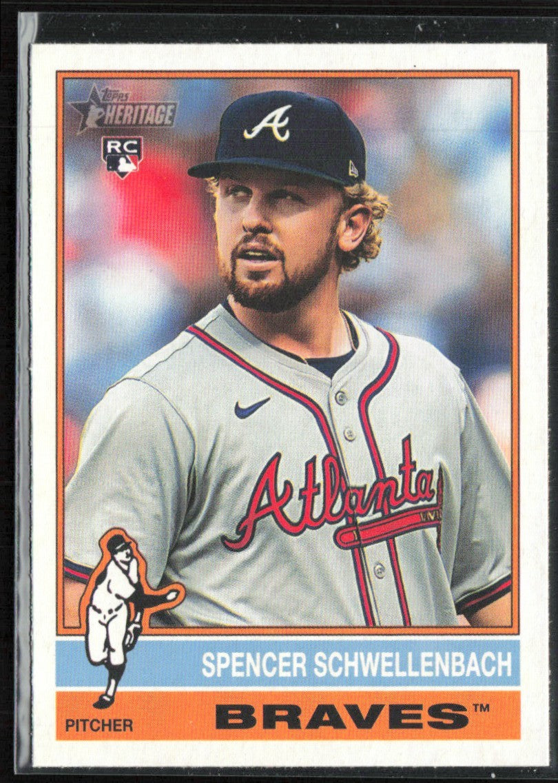Spencer Schwellenbach 2025 Topps Heritage RC #58 Atlanta Braves