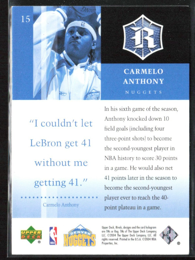 Carmelo Anthony 2004 Upper Deck Rivals #15 Denver Nuggets