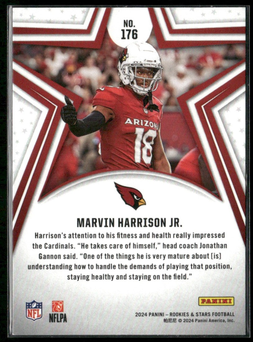 Marvin Harrison Jr. 2024 Panini Rookies & Stars RC #176 Arizona Cardinals