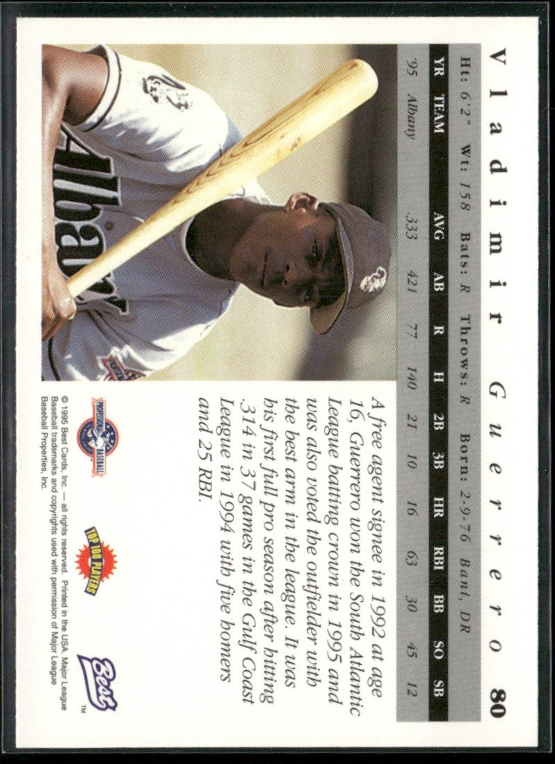Vladimir Guerrero 1995 Best RC #80 Albany Polecats