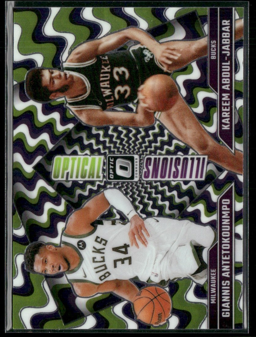 Giannis Antetokounmpo/Kareem Abdul-Jabbar 2024 Donruss Optic Optical Illusions