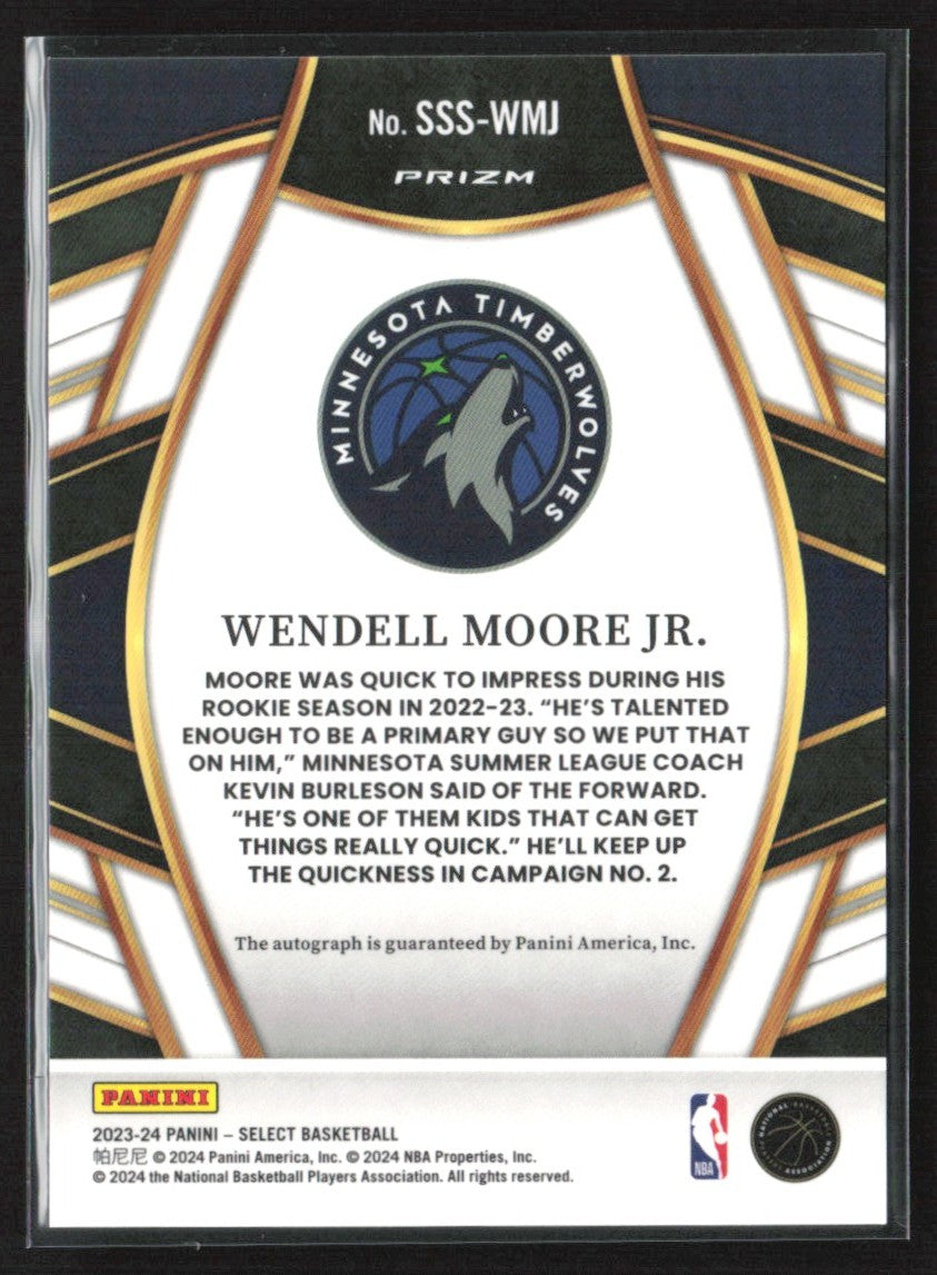 Wendell Moore Jr. 2023 Panini Select Signature Selections AUTO #SSS-WMJ