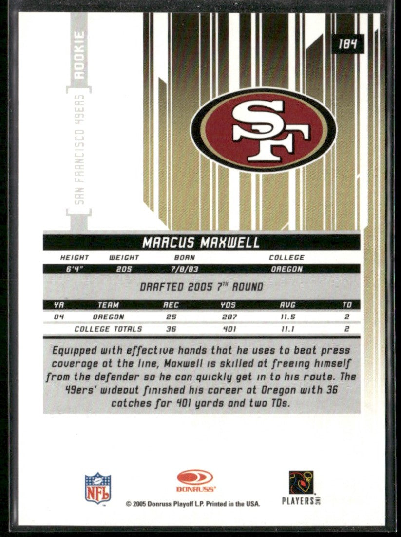 Marcus Maxwell 2005 Leaf Rookies & Stars Longevity RC /999 #184