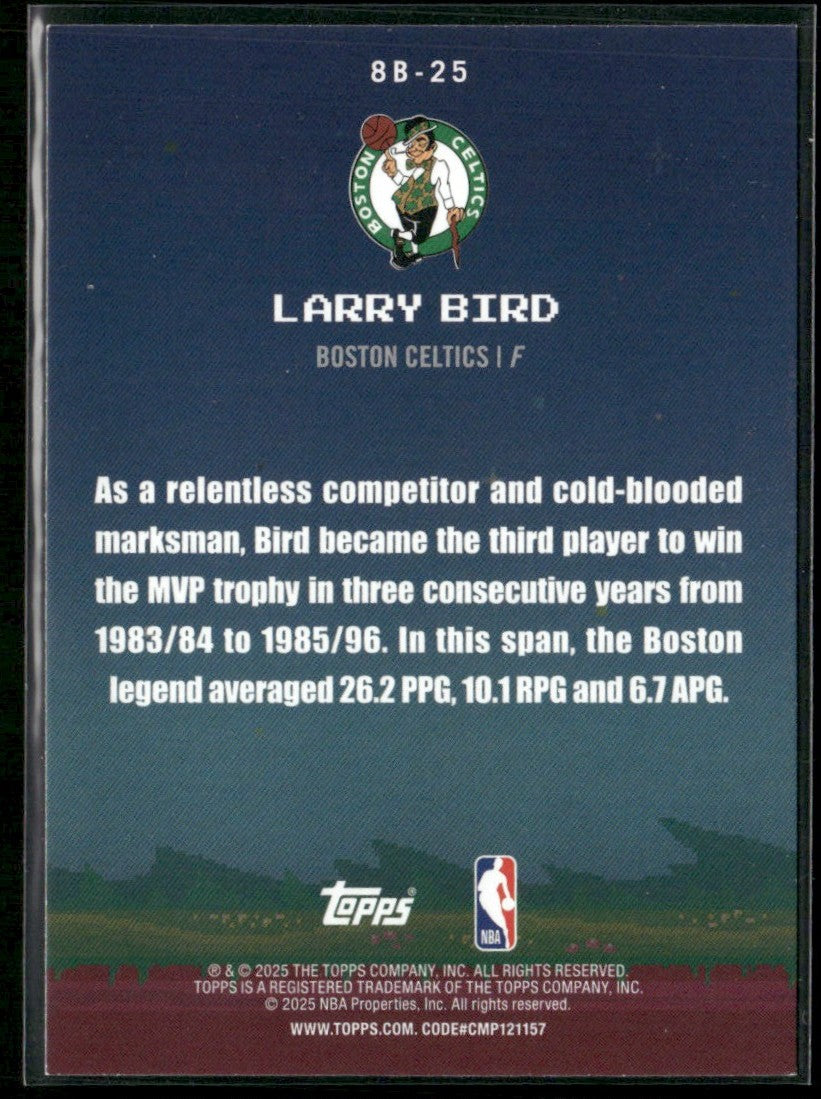 Larry Bird 2025 Topps 8-Bit Ballers Holo Foil #8B-25 Boston Celtics